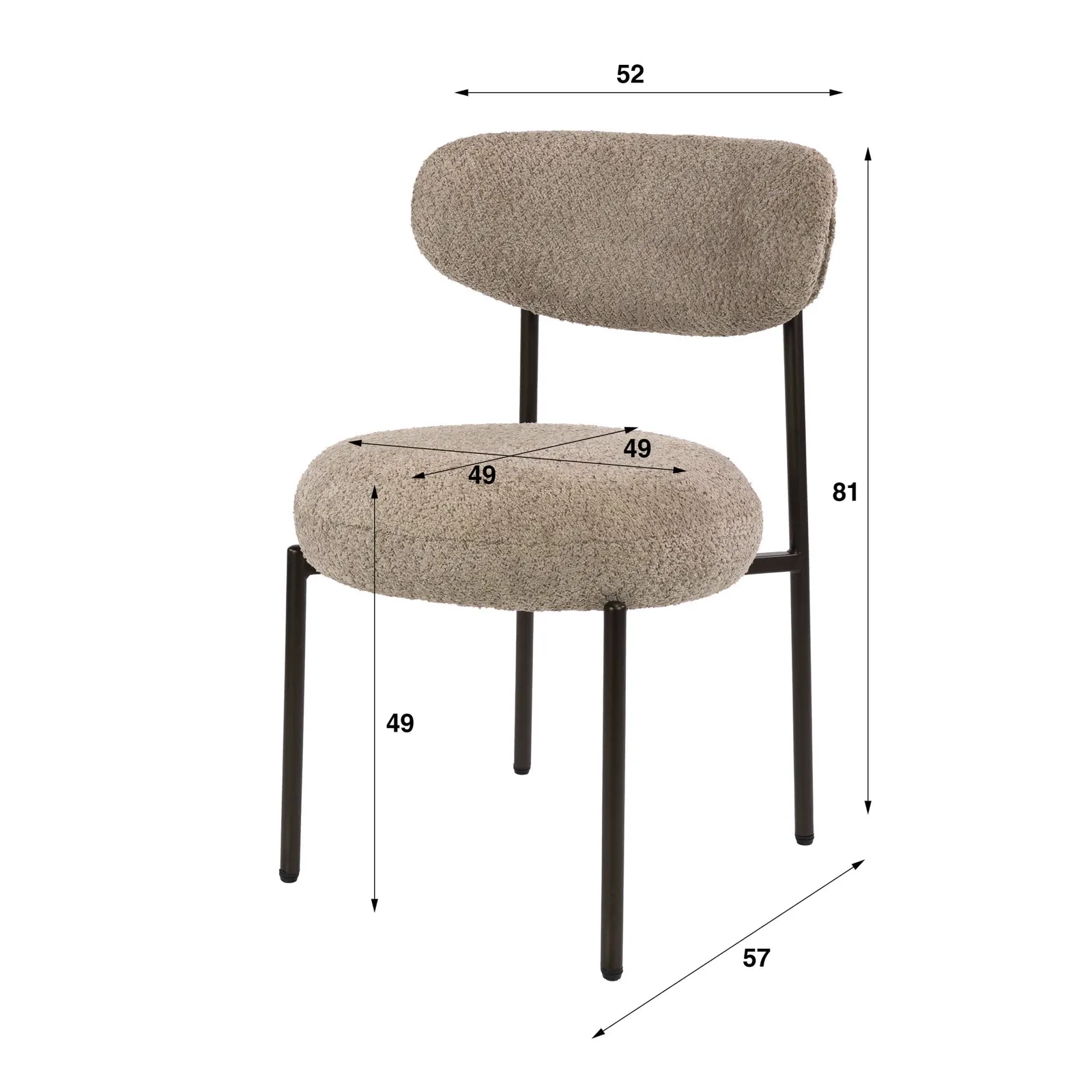 Round Cargo Sand Dining Chair - Zijlstra