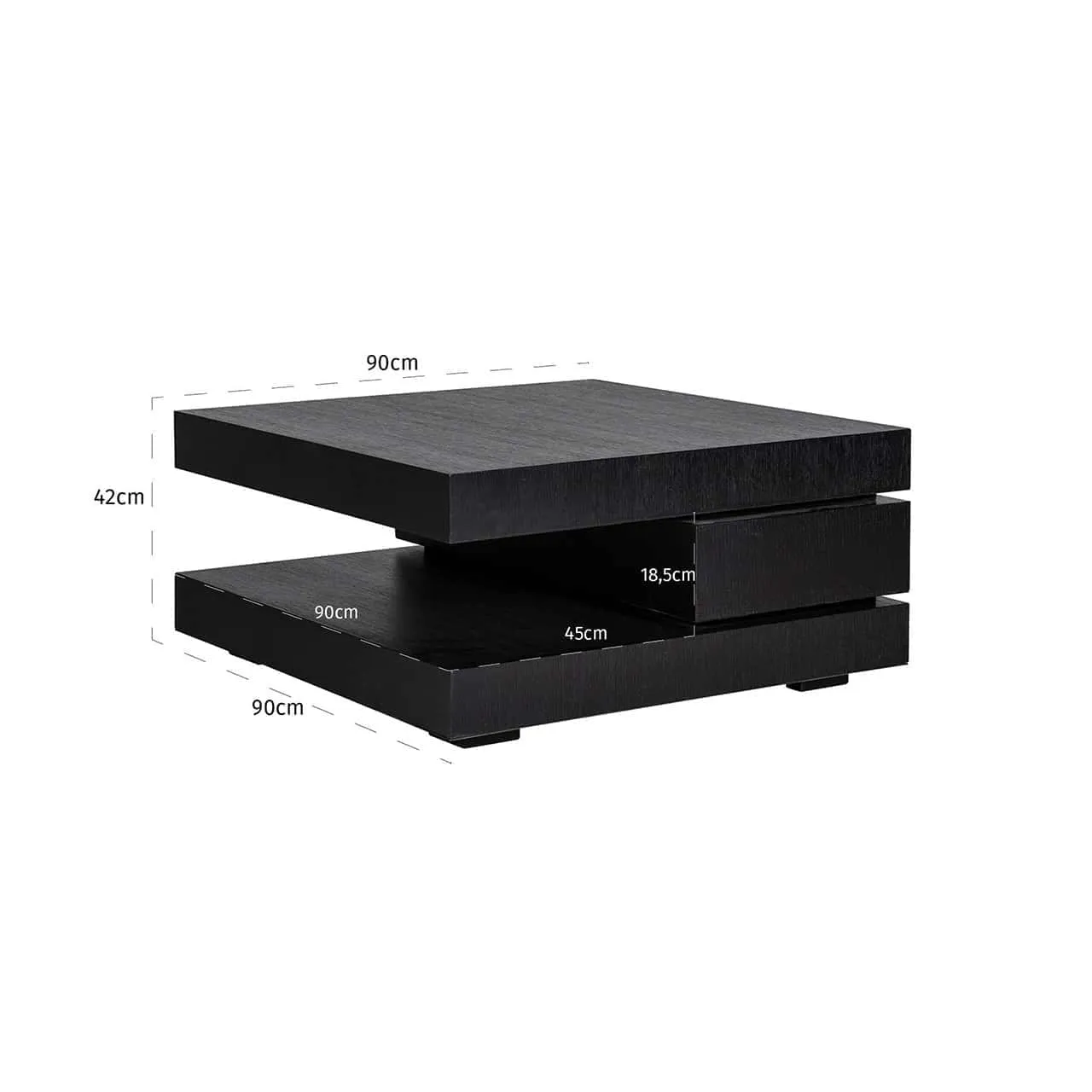 Coffee Table Oakura black 90×90 - Richmond Interiors