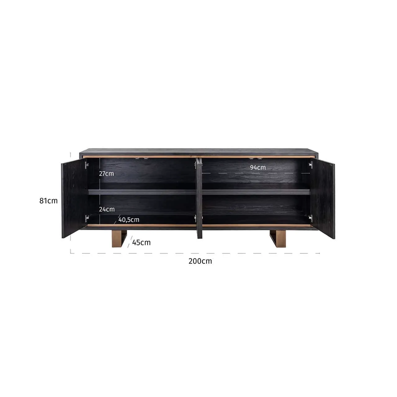 Sideboard Hunter black rustic - Richmond Interiors