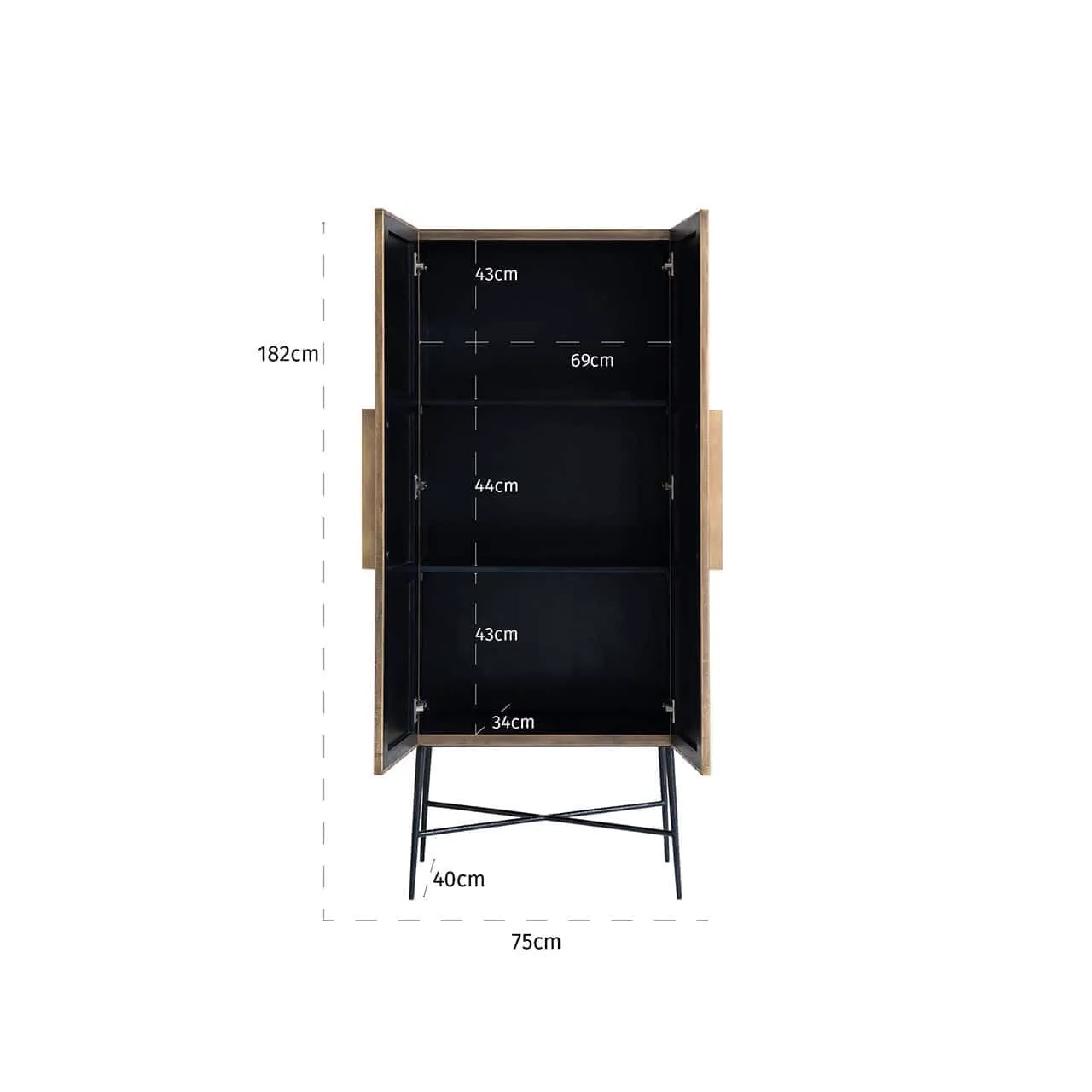 Ironville storage cabinet gold - Richmond Interiors