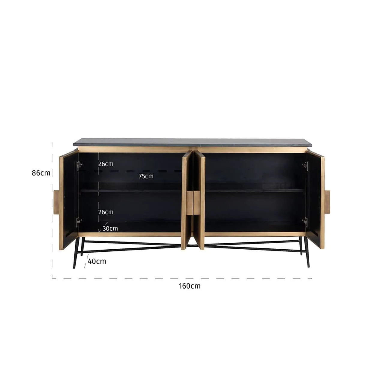 Sideboard Ironville gold - Richmond Interiors