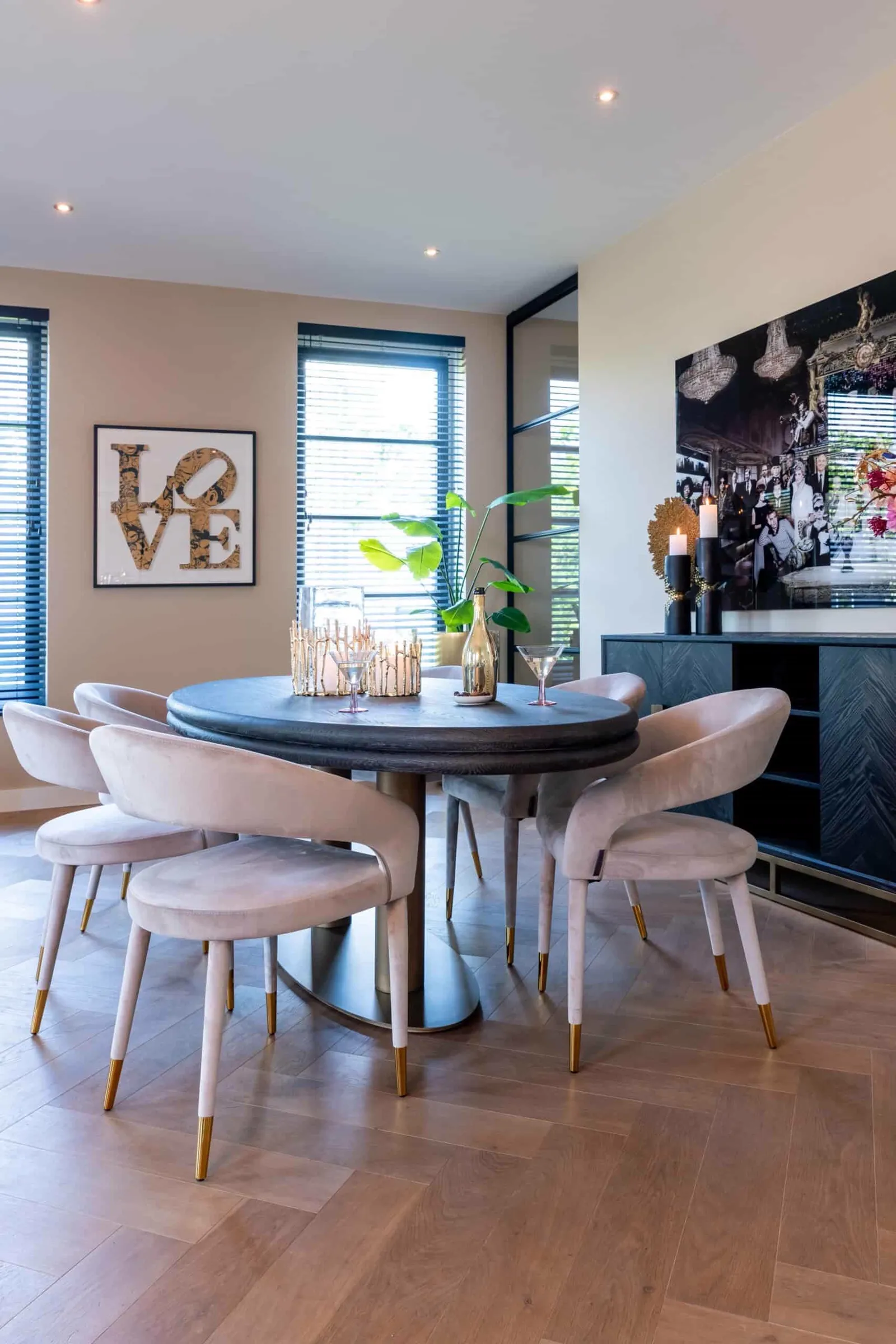 Dining chair Gia khaki velvet flame retardant - Richmond Interiors