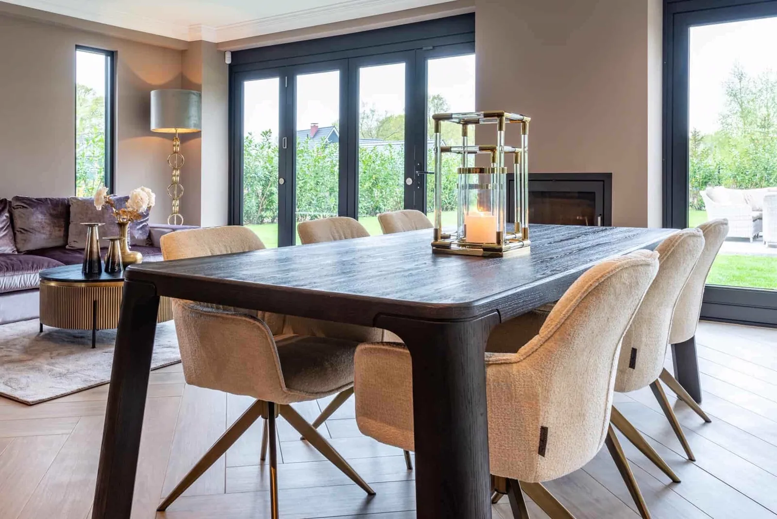 Dining Chair Aline FR white chenille swivel fire retardant - Richmond Interiors