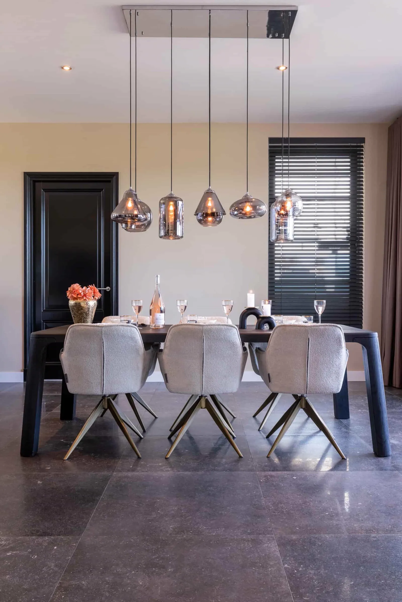 Dining Chair Aline FR white chenille swivel fire retardant - Richmond Interiors