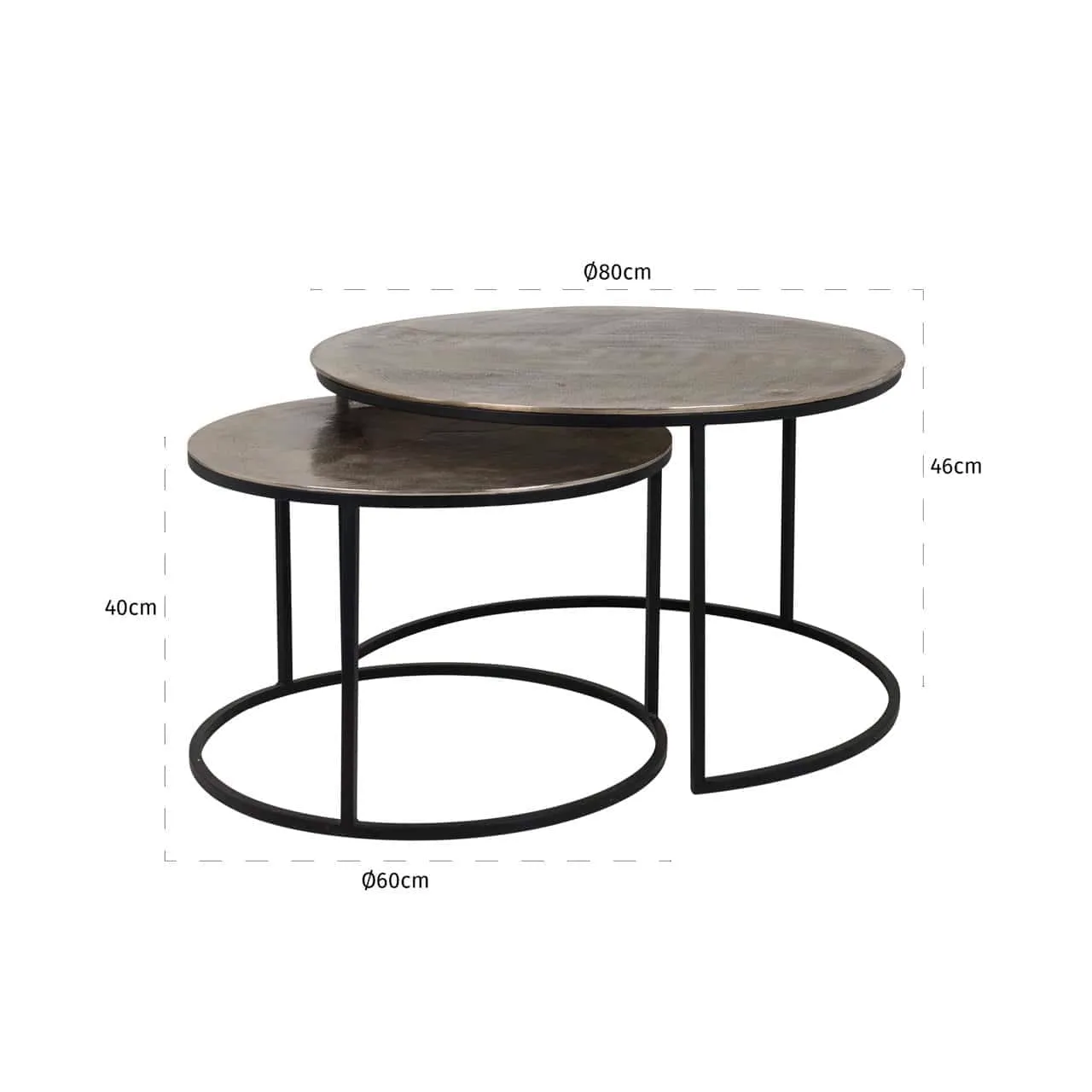 Asher coffee table champagne gold (set of 2) - Richmond Interiors