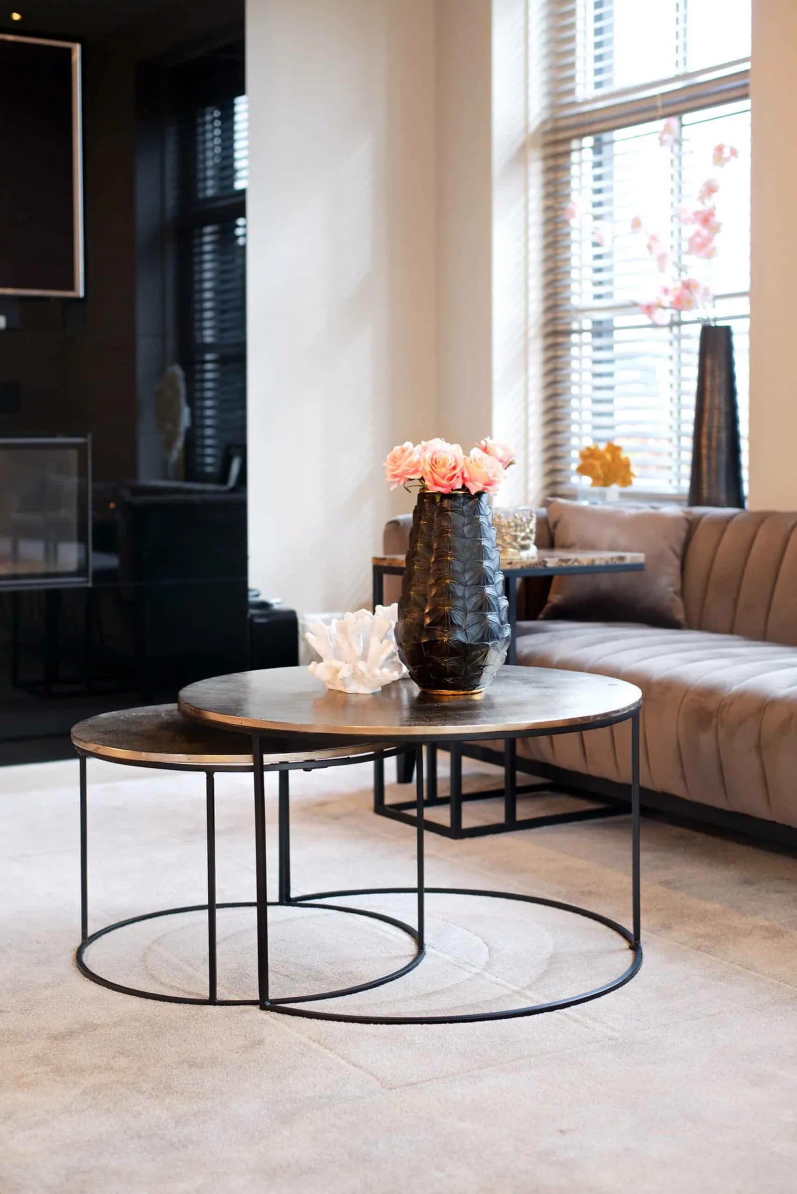 Asher coffee table champagne gold (set of 2) - Richmond Interiors