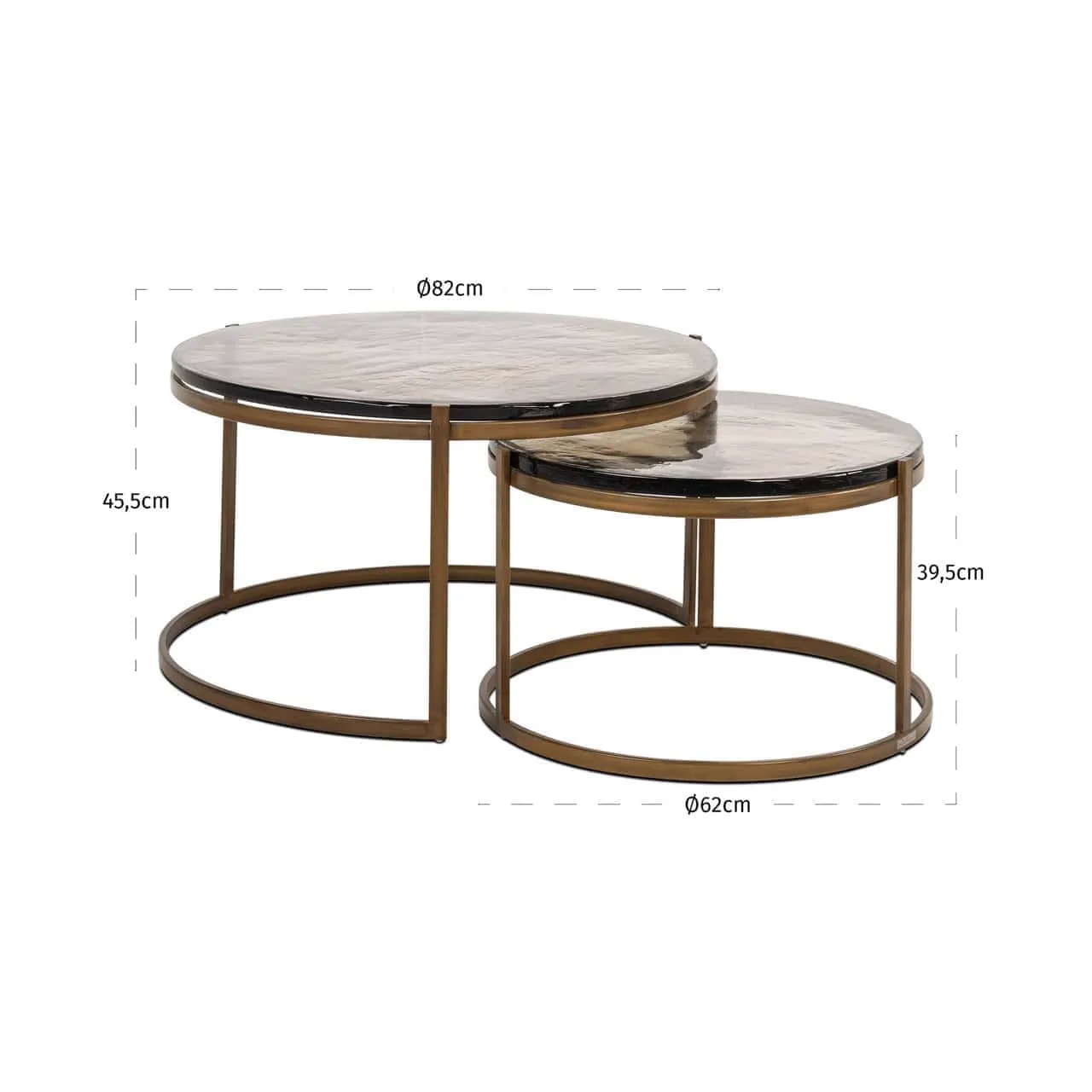 Coffee table Cleo gold (set of 2) - Richmond Interiors