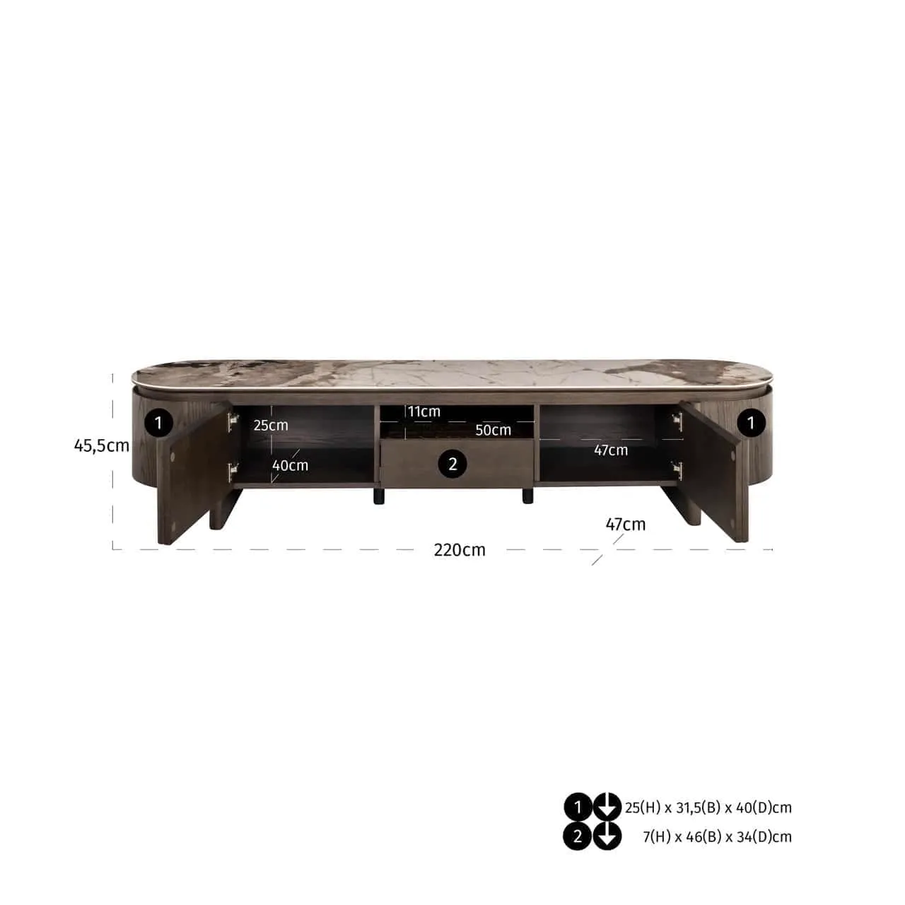 TV unit Langford brown - Richmond Interiors