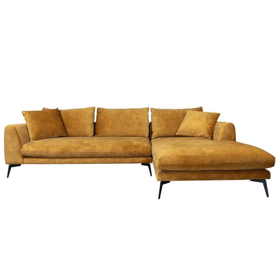 Nottingham 2 5-AL + Chaise R - Adore 015 Yellow Orange - Tower Living