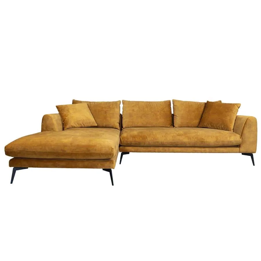 Nottingham 2 5-AR + Chaise L - Adore 015 Yellow Orange - Tower Living