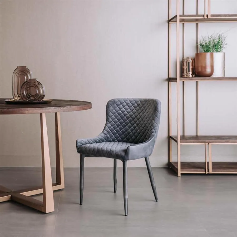 Oledo Chair in Bluvel 14 grey fabric - Tower Living