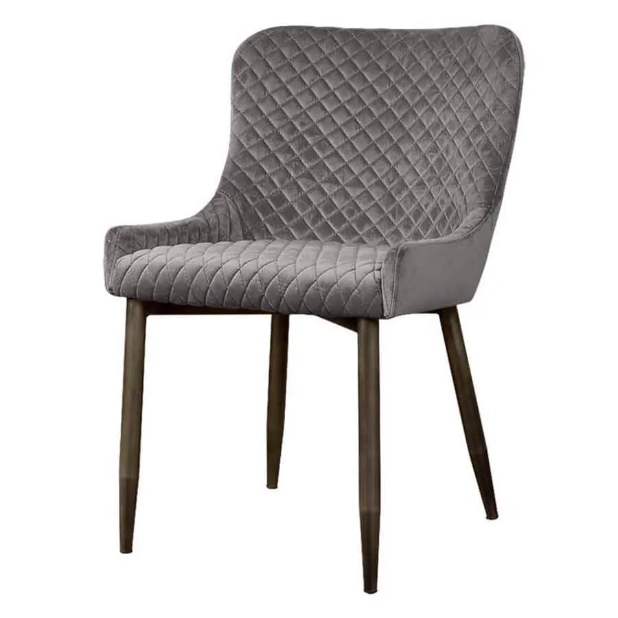 Oledo Chair in Bluvel 14 grey fabric - Tower Living