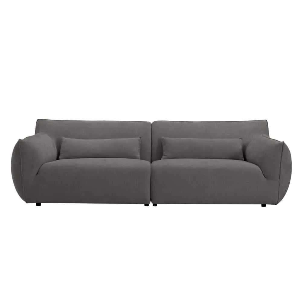 De Aberdeen 4-seater in stof Eden 20 graphite, een donkergrijze bank op een witte achtergrond - Tower Living