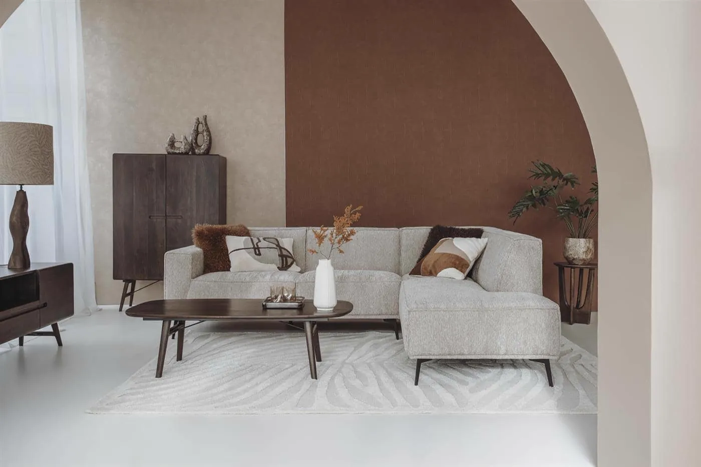Coffee table Aura espresso Danish oval 140 cm - Tower Living
