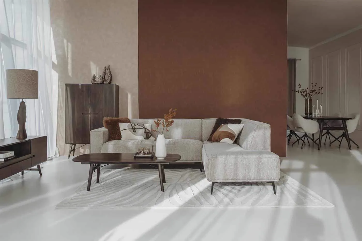 Coffee table Aura espresso Danish oval 140 cm - Tower Living