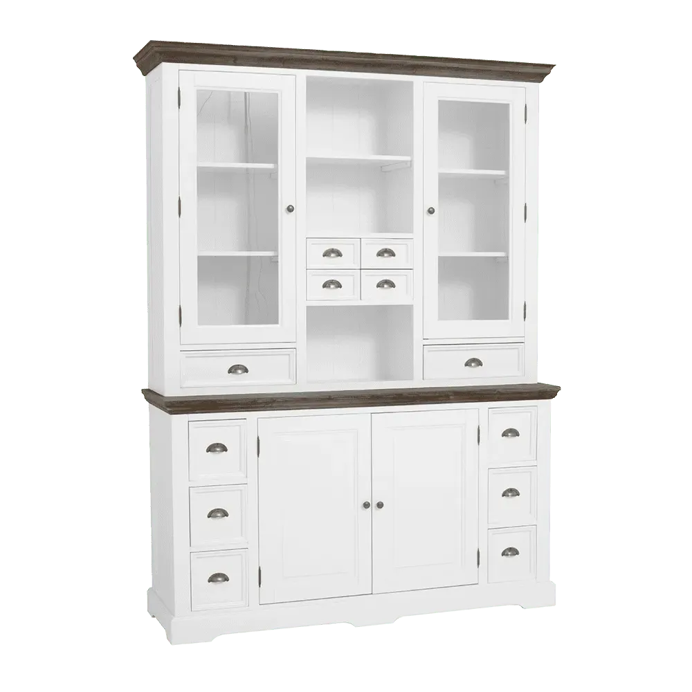 Der Fleur Buffetschrank 164 cm auf weißem Hintergrund, frontal fotografiert - Tower Living