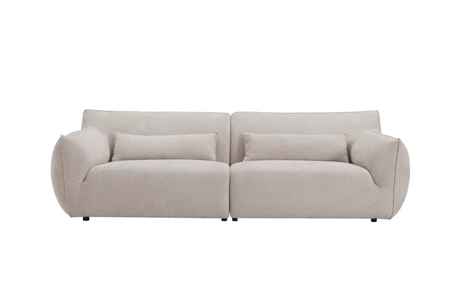 De Aberdeen 4-seater - fabric Eden 3 cream bank, van voren gefotografeerd op een witte achtergrond - Tower Living