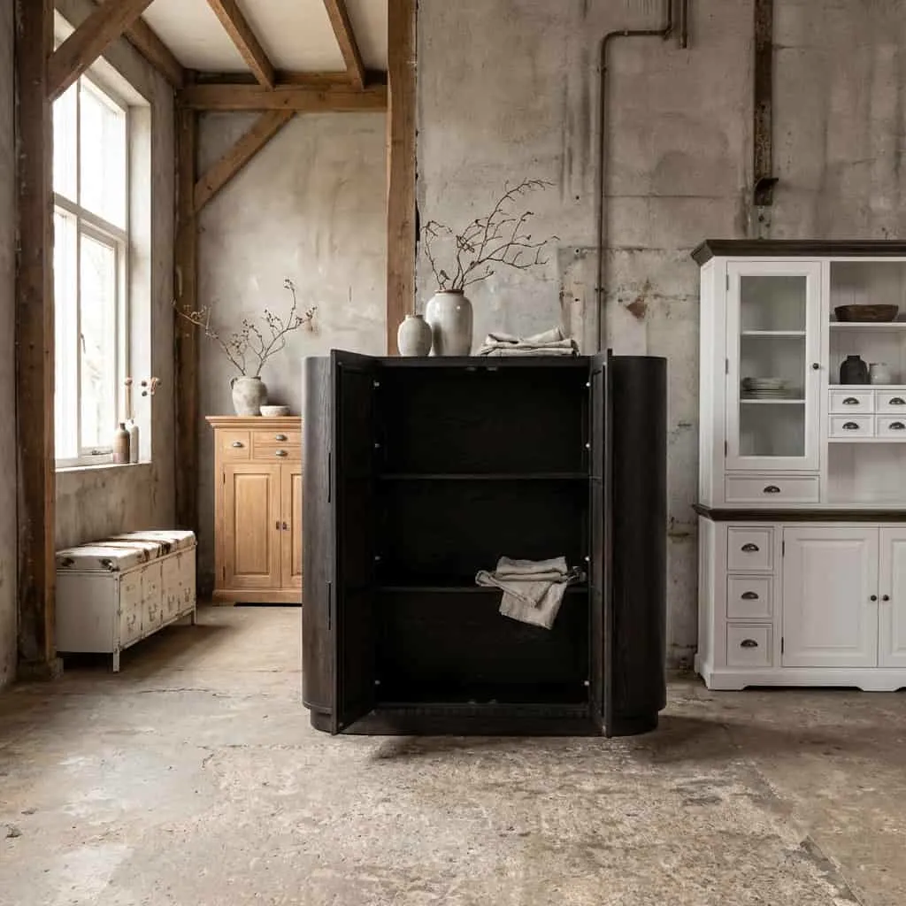 Allure Storage Cabinet dark brown 150 cm - Tower Living