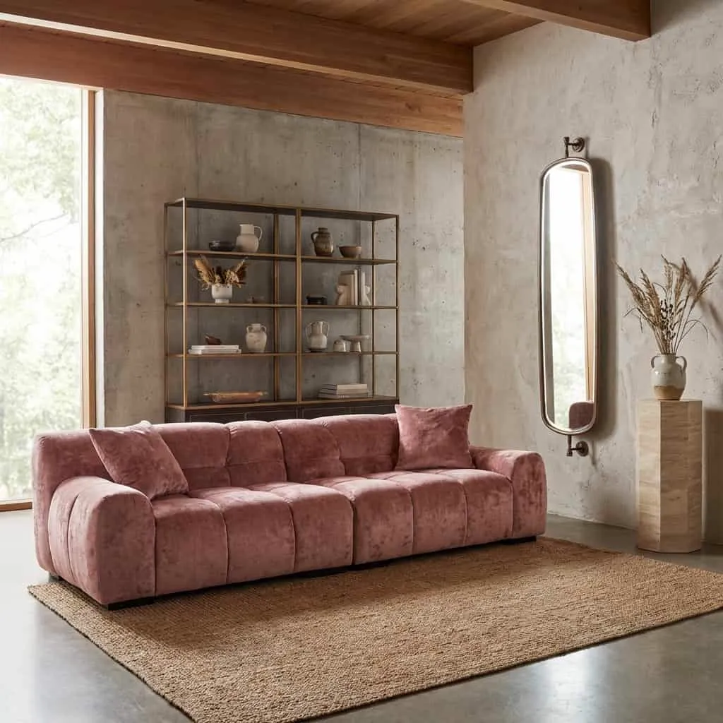 Sofa Charelle rose chenille - Richmond Interiors