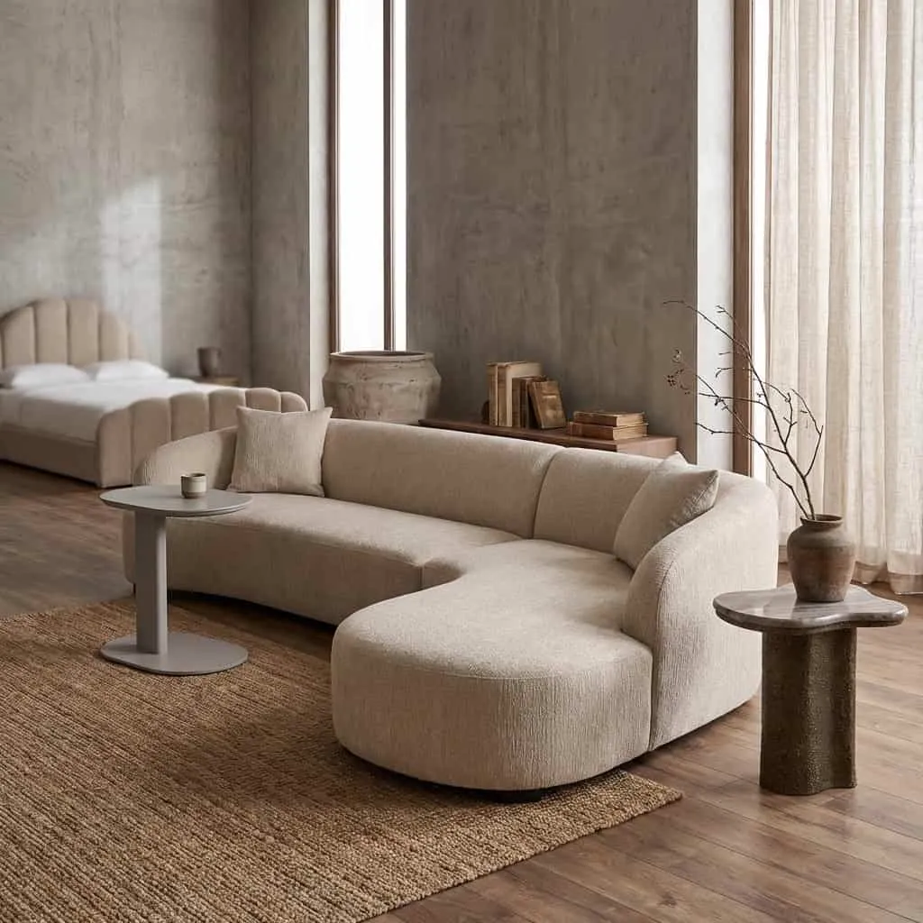Bank Pandora beige angora lounge rechts - Richmond Interiors