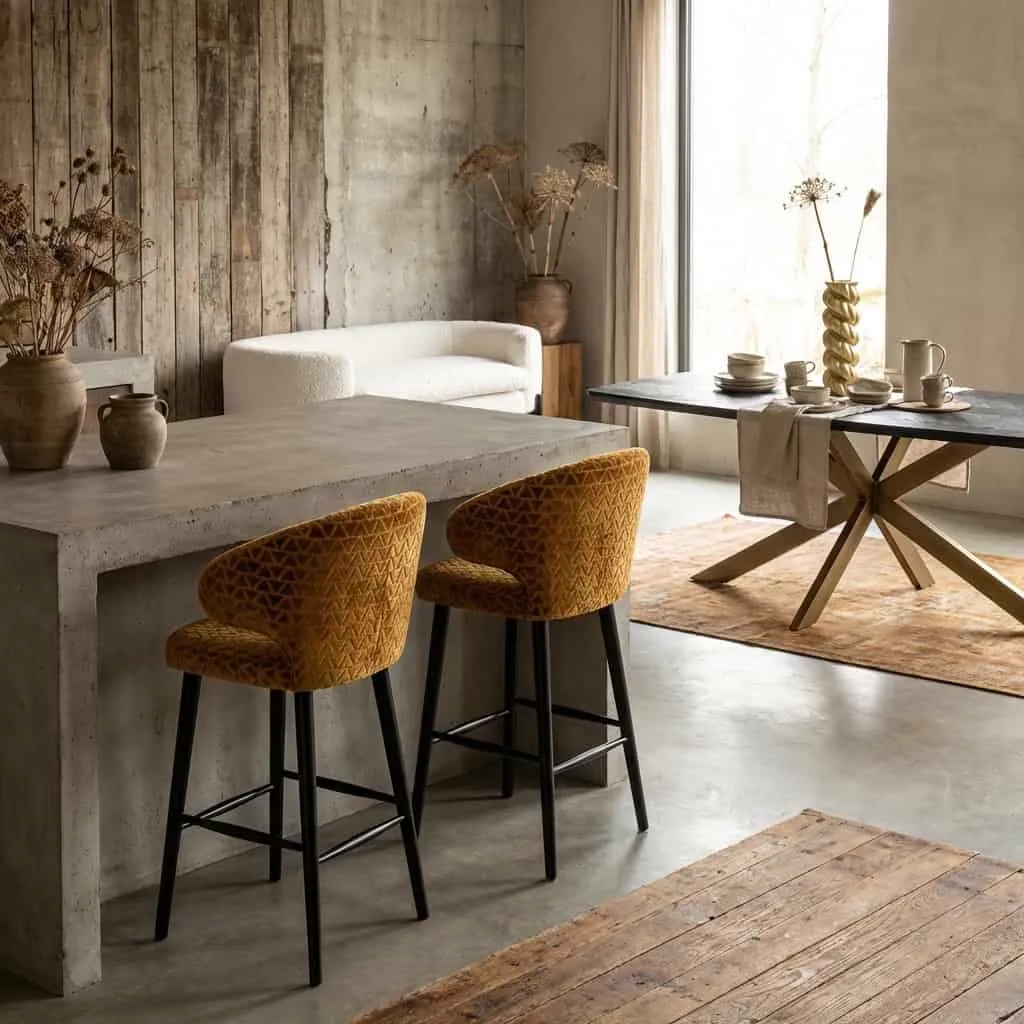 Bar Stool Indigo old gold triangle - Richmond Interiors