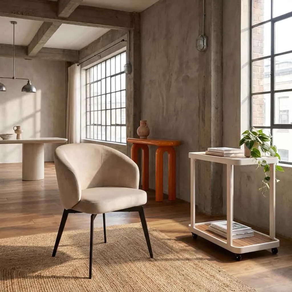 Eetkamerstoel Amphara khaki velvet brandvertragend - Richmond Interiors