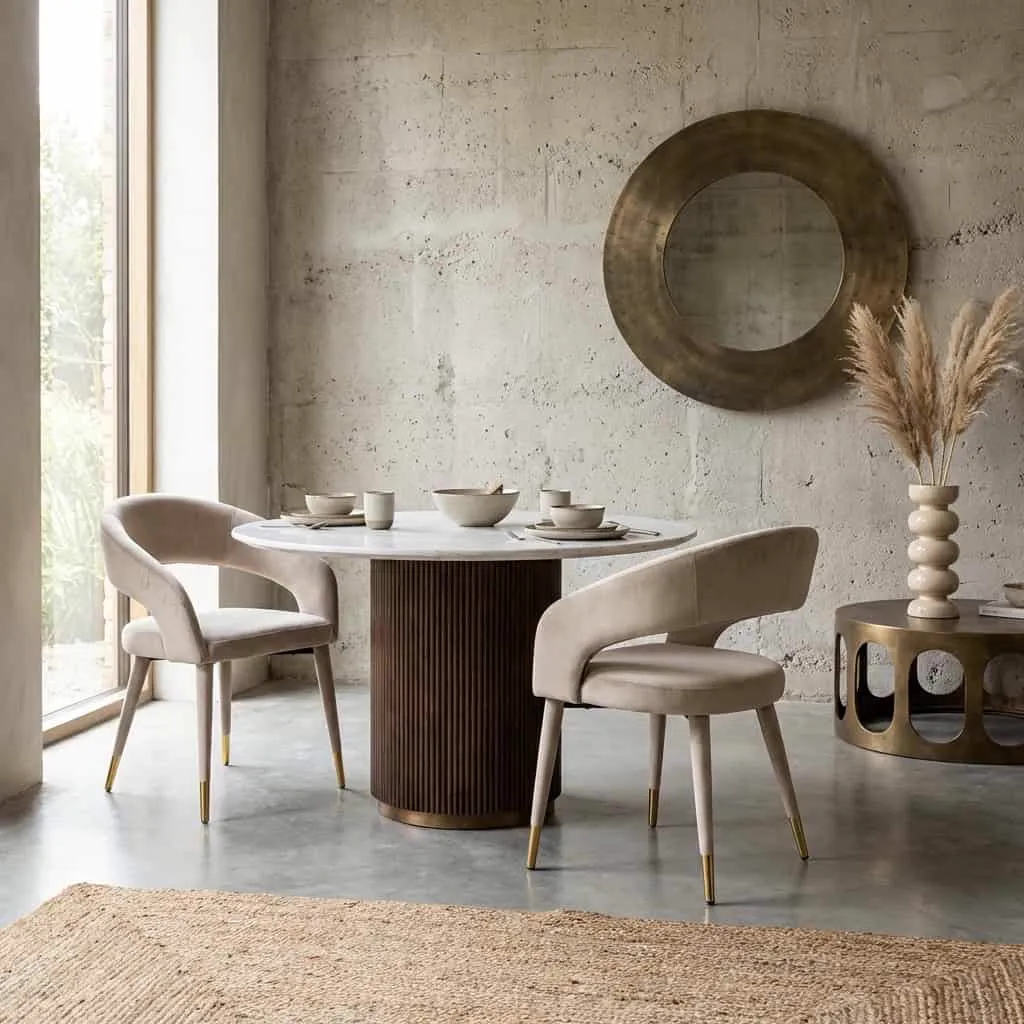Eetkamerstoel Gia khaki velvet brandvertragend - Richmond Interiors
