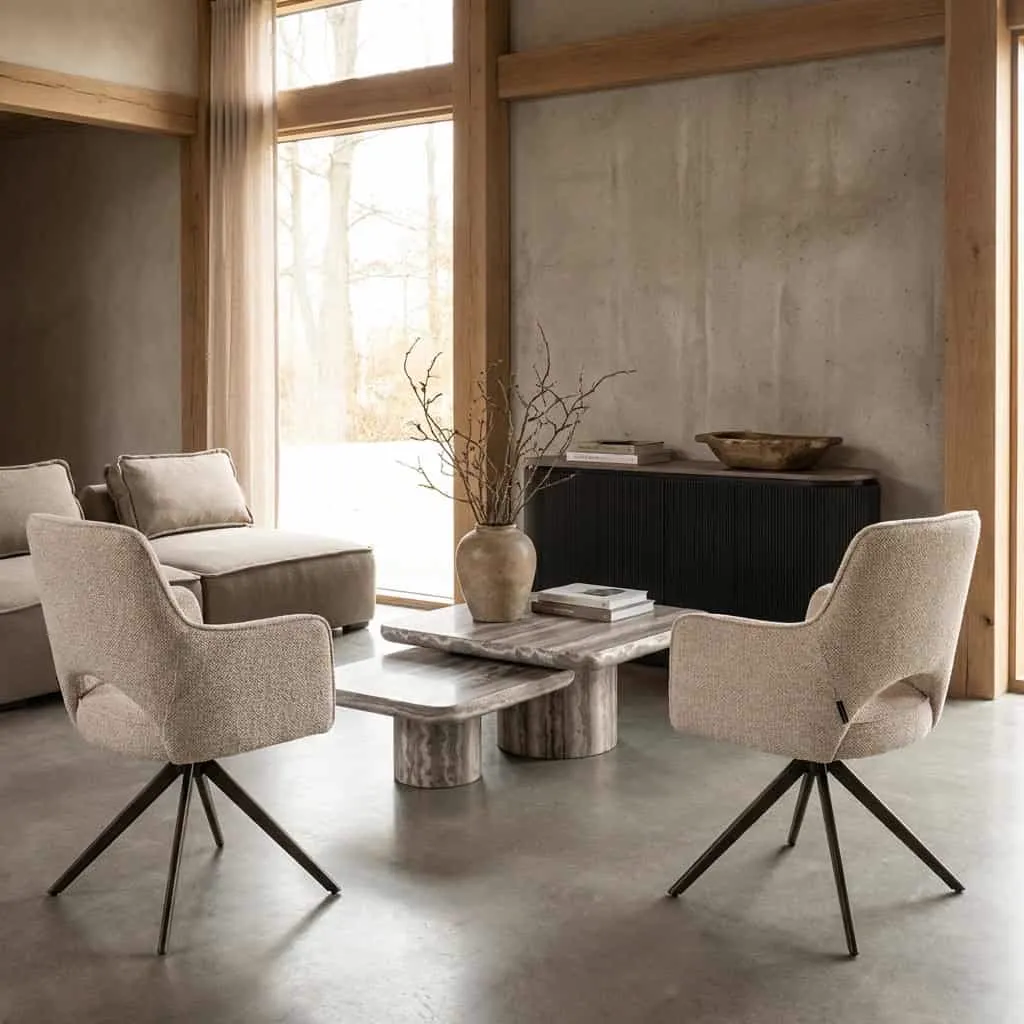 Ginerva dining chair biscotti swivel (Fabric, Bronze) - Richmond Interiors
