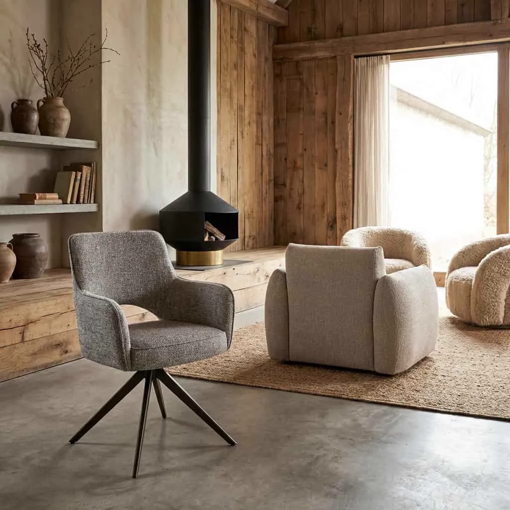Eetkamerstoel Ginerva earth tweed draaibaar - Richmond Interiors