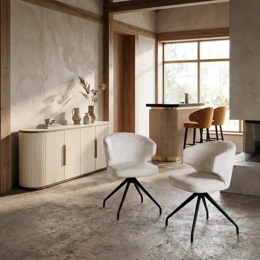Eetkamerstoel Milly cream fusion draaibaar - Richmond Interiors