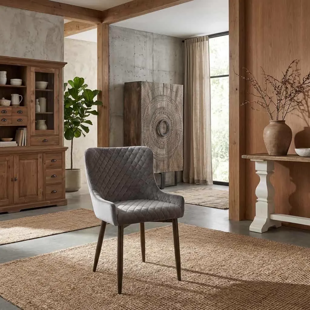 Stoel Oledo fabric Bluvel 14 grey - Tower Living