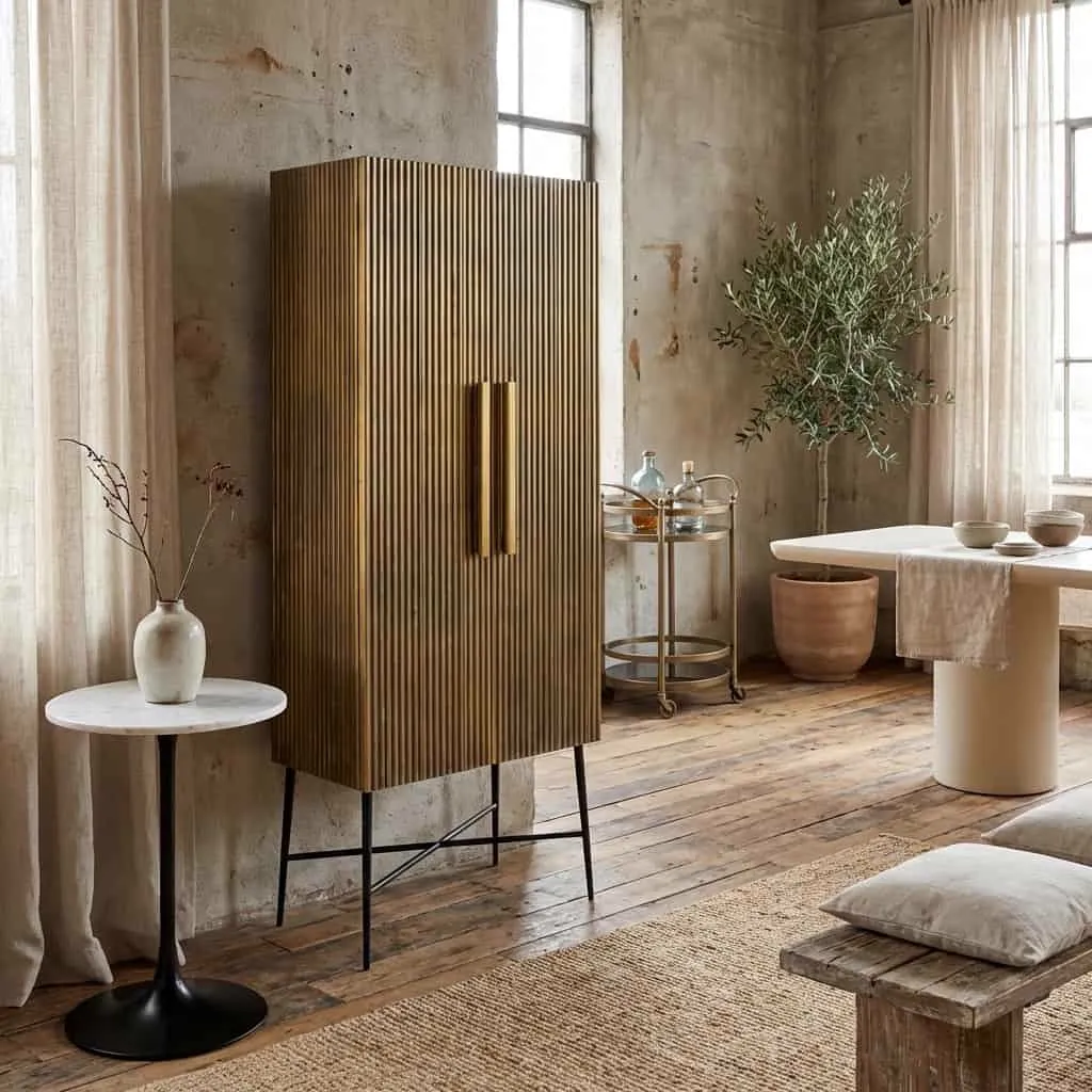 Ironville storage cabinet gold - Richmond Interiors