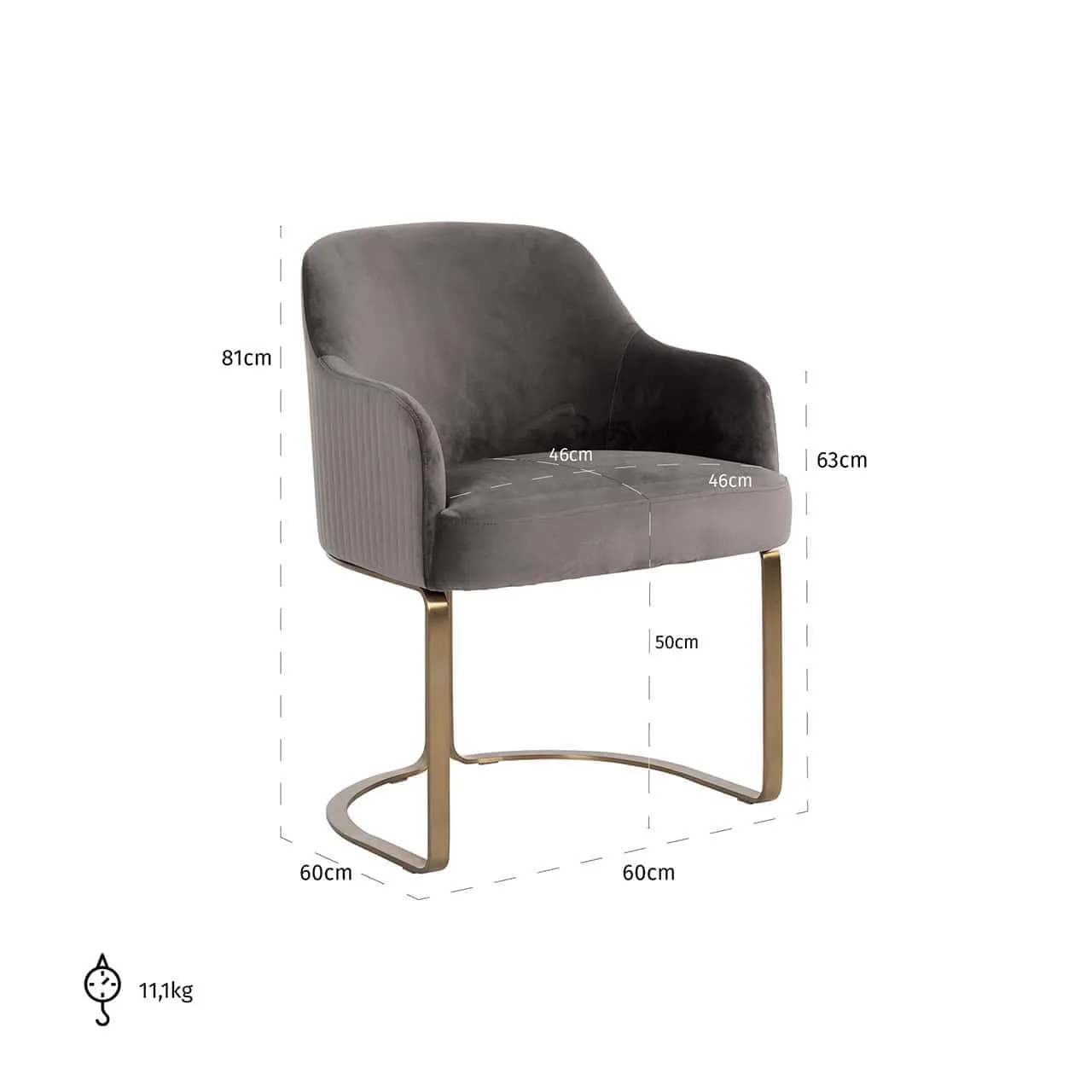 Hadley dining chair stone velvet - Richmond Interiors