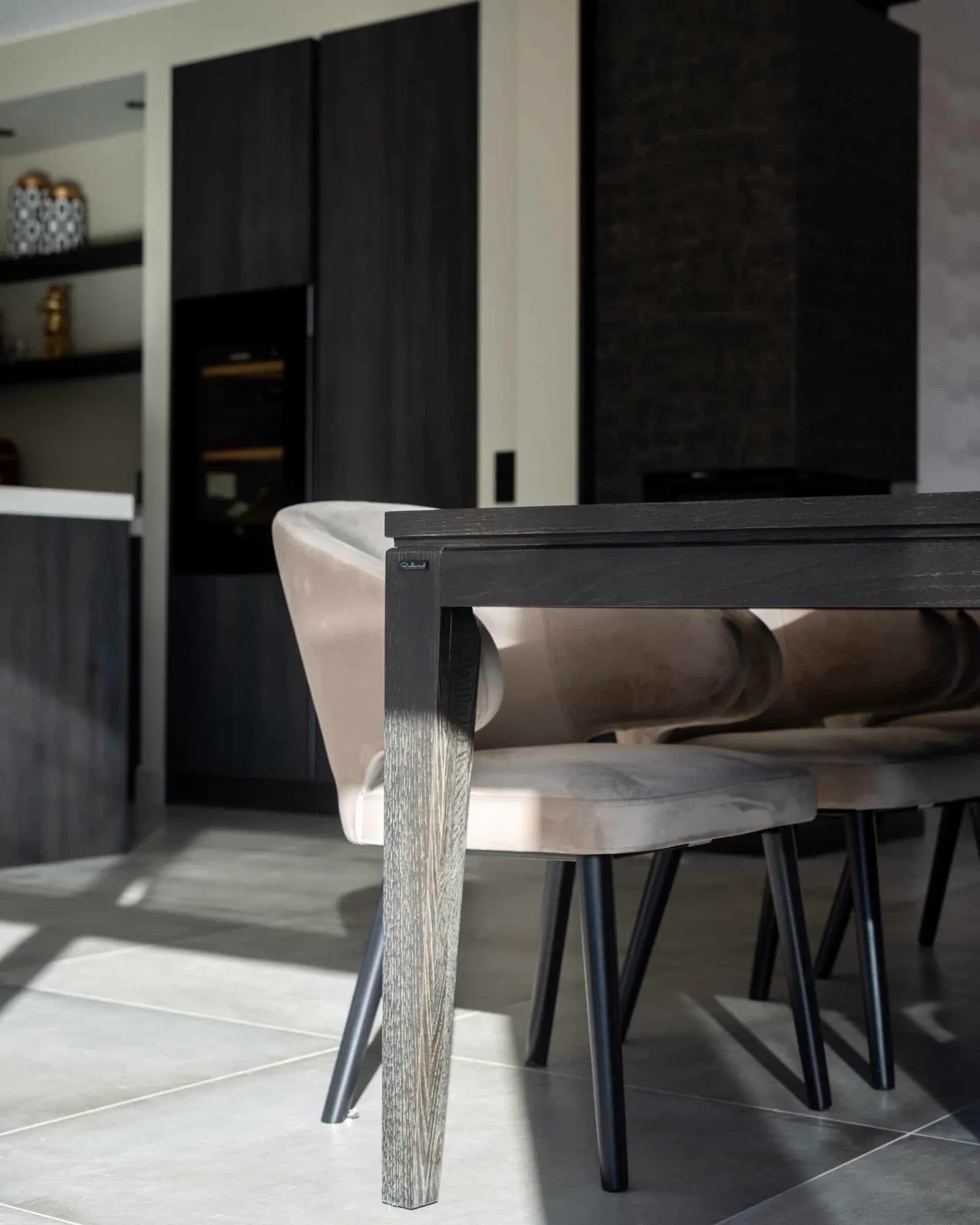 Bar Stool Indigo khaki velvet - Richmond Interiors
