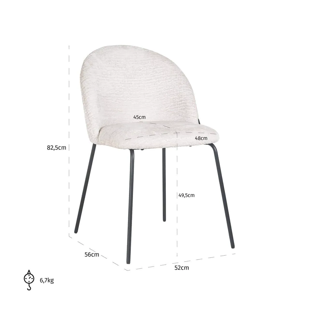 Alyssa Dining Chair cream fusion (set of 2) - Richmond Interiors