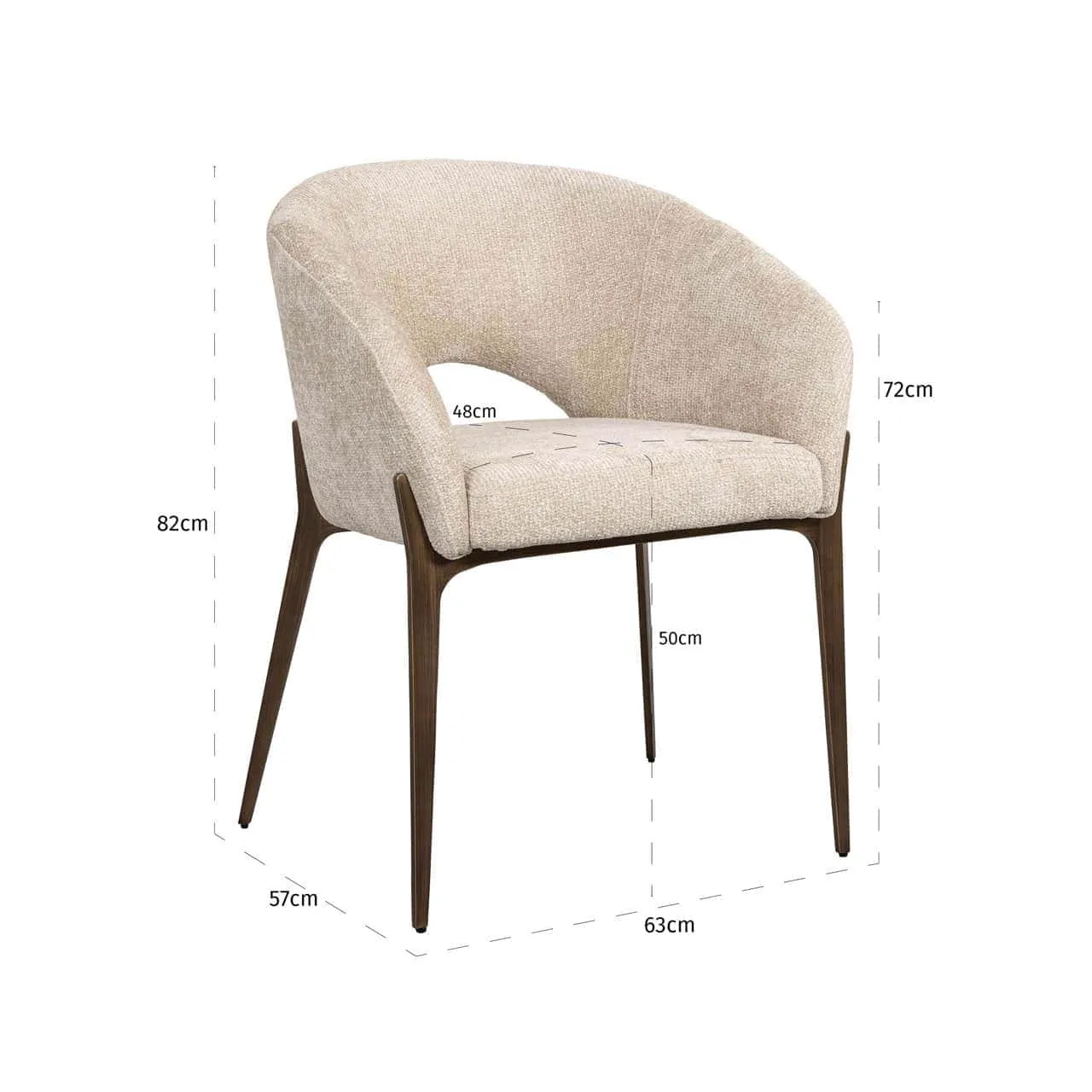 Kenzi dining chair cream unicorn - Richmond Interiors