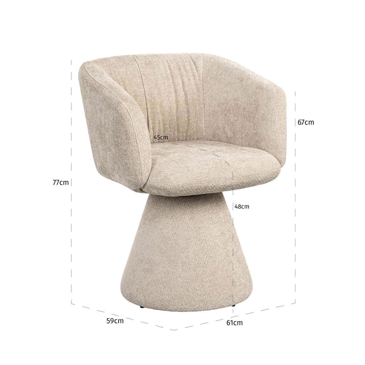 Dining chair Madeline cream unicorn swivel - Richmond Interiors