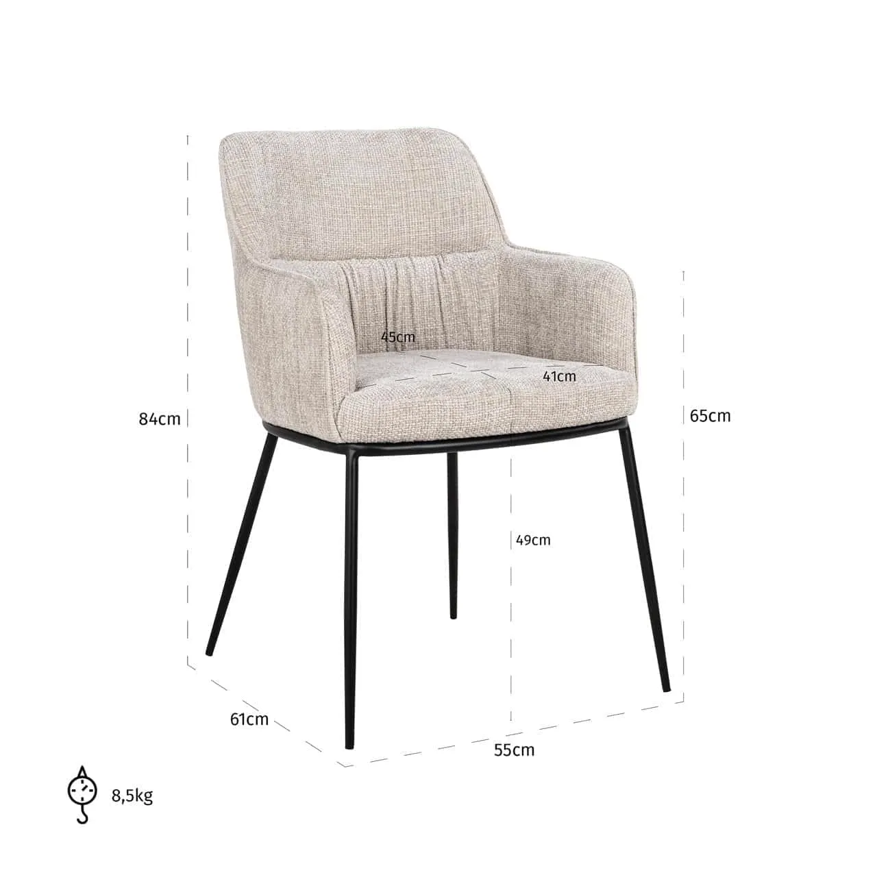 Bella Richmond dining chair natural - Richmond Interiors