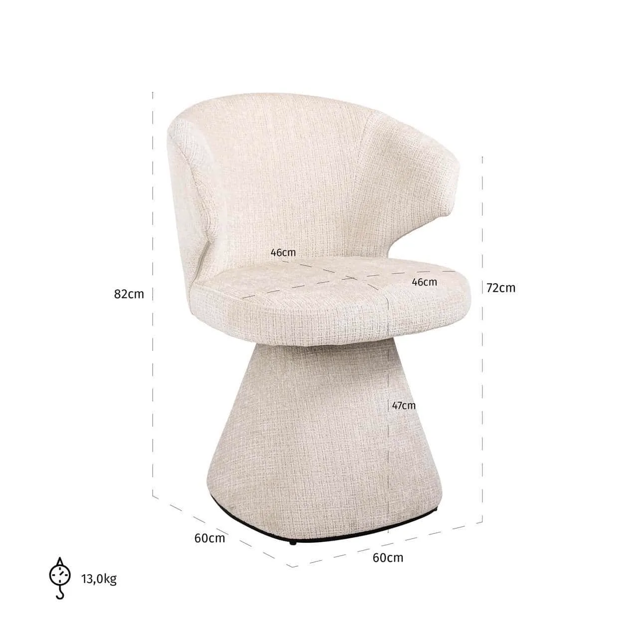 Dining chair Gatsbi niagara beige fire retardant - Richmond Interiors