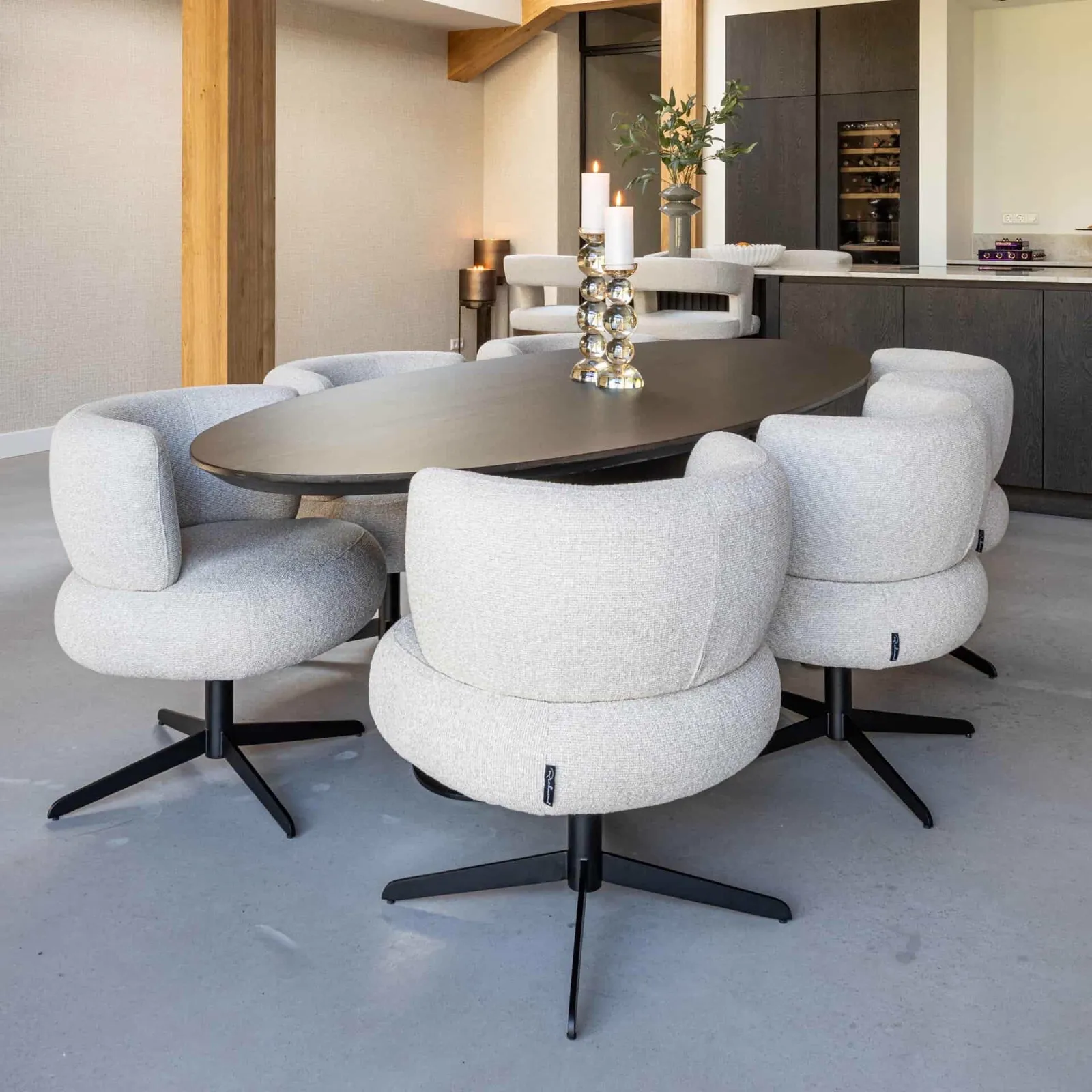 Dining chair Alexis biscotti swivel - Richmond Interiors