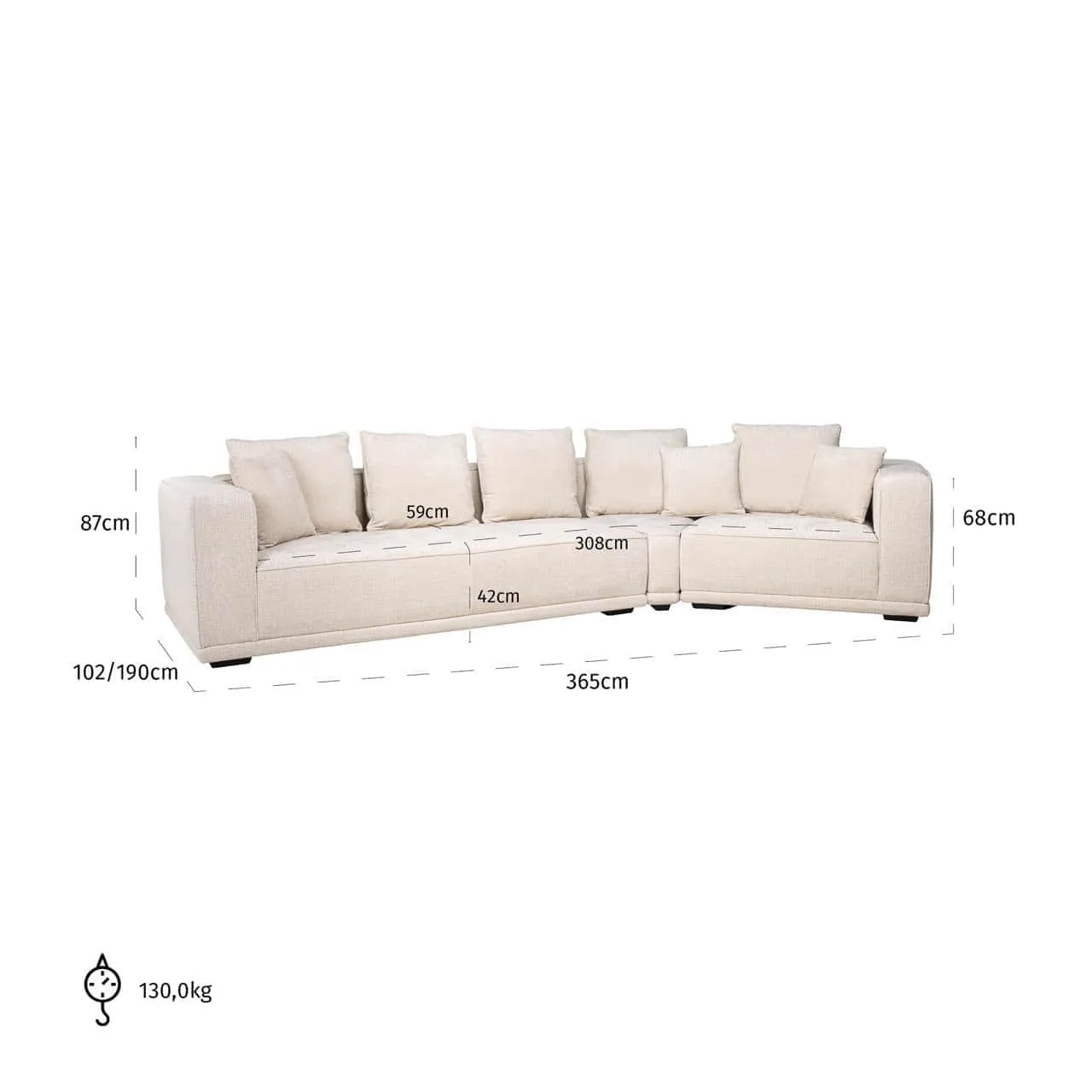Sofa Lusso niagara beige 4-seater - Richmond Interiors