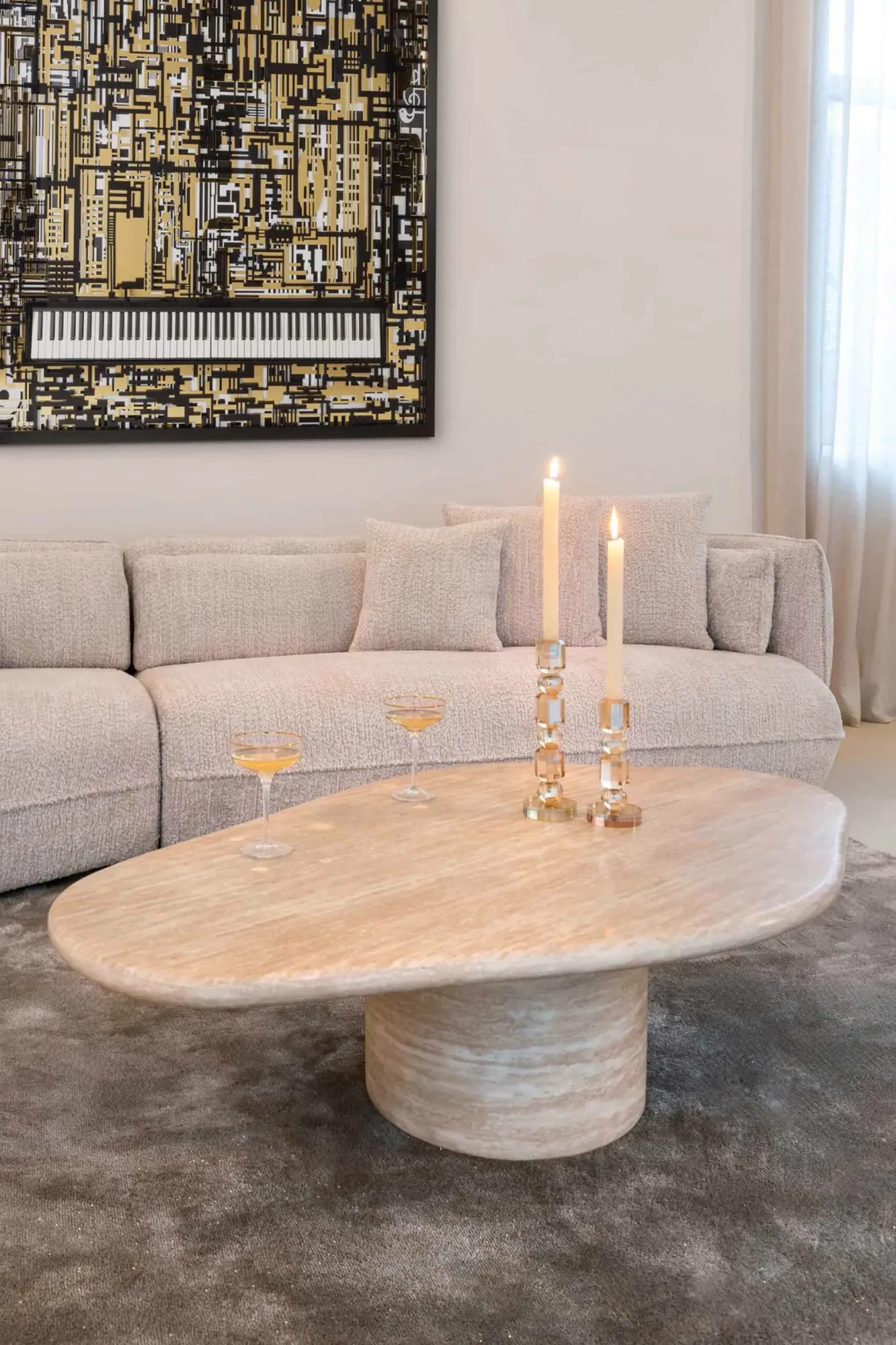 Coffee table Fictus beige 130 - Richmond Interiors