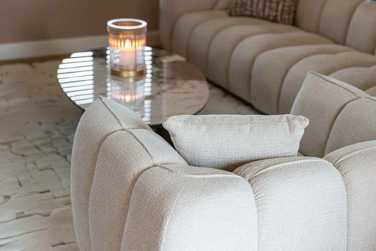 Jezebel Sofa cream fancy - Richmond Interiors