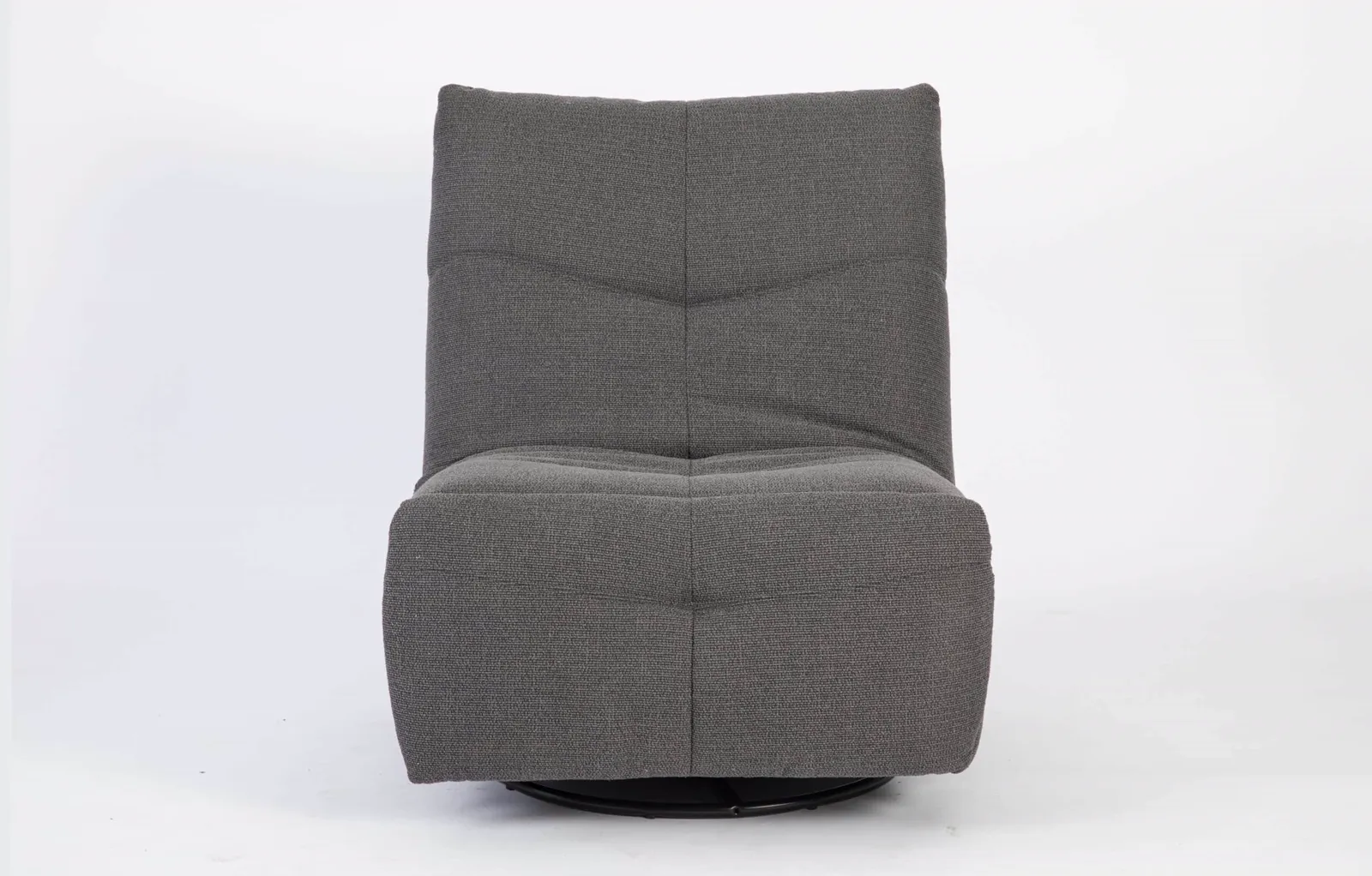 Relaxsessel Lazy in dunkelgrauem Textil, von vorne fotografiert auf weißem Hintergrund - Starfurn