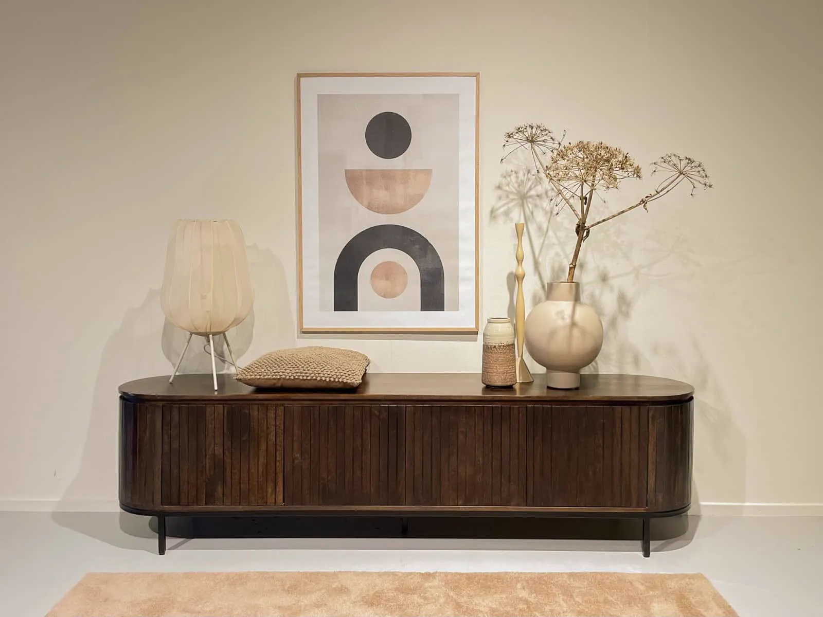 Noor Walnut TV Unit 210cm - Livingfurn
