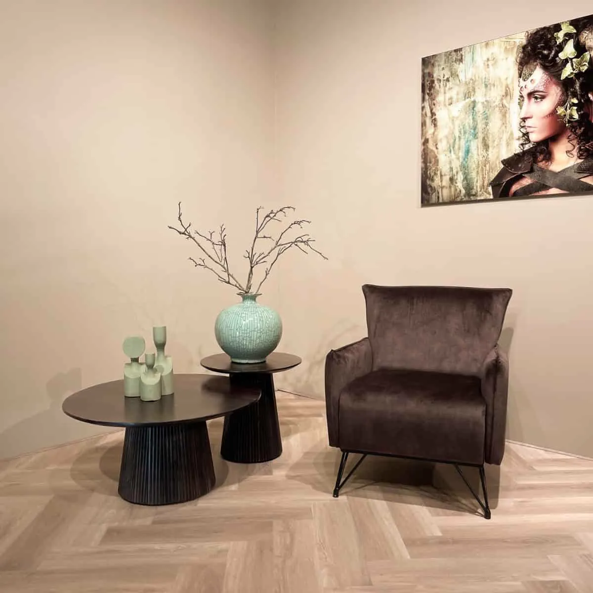 Coffee table Salvator Walnut 50cm - Livingfurn