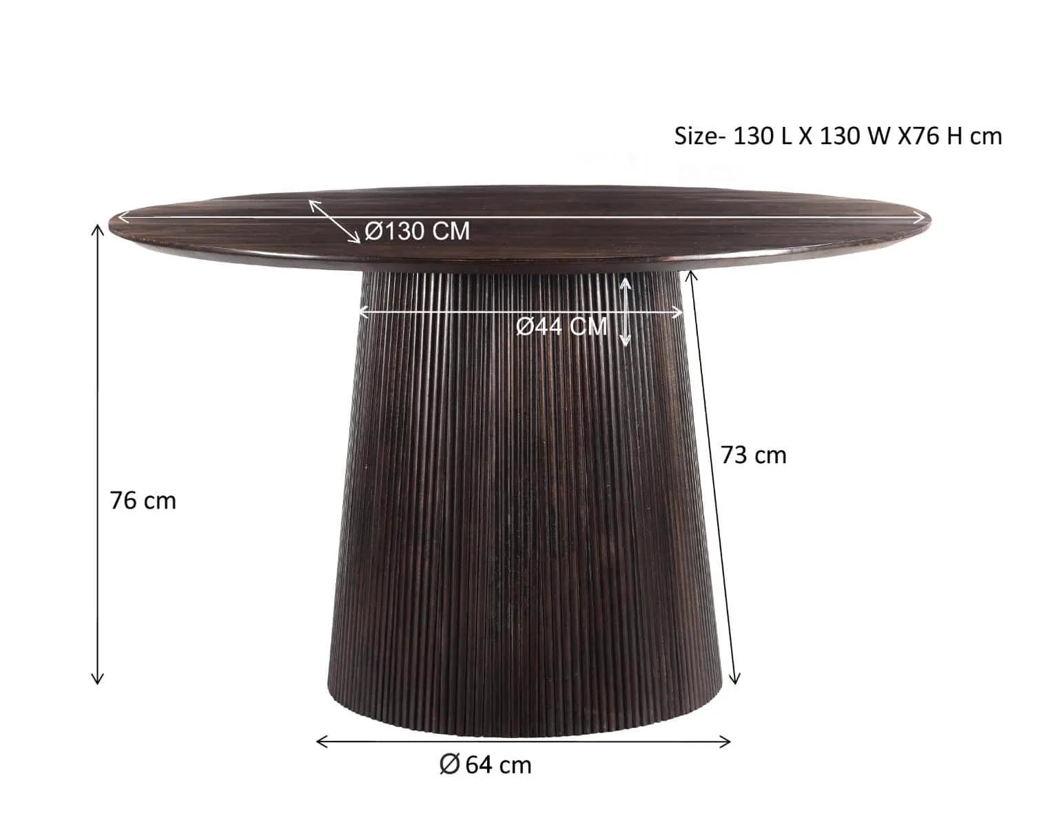 Dining Table Salvator Walnut 130cm - Livingfurn