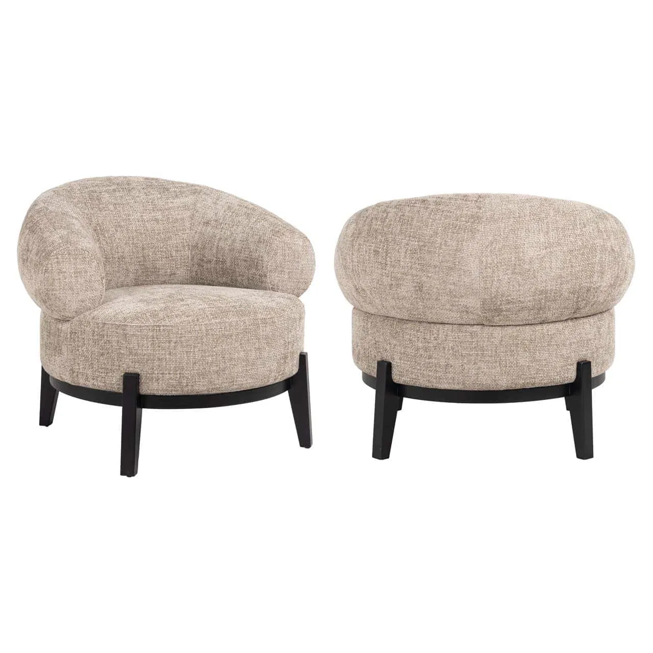 Lounge Sessel Montana Desert Renegade und passender Hocker auf weißem Hintergrund, von vorne fotografiert - Richmond Interiors