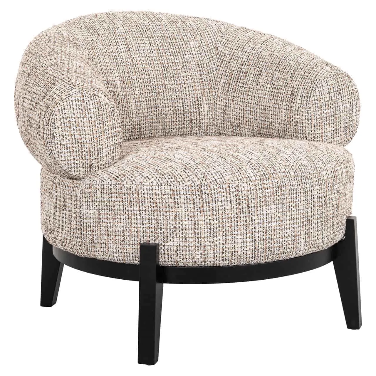 Loungesessel Montana Trendy Nature mit runder Rückenlehne und Sitzfläche auf weißem Hintergrund - Richmond Interiors