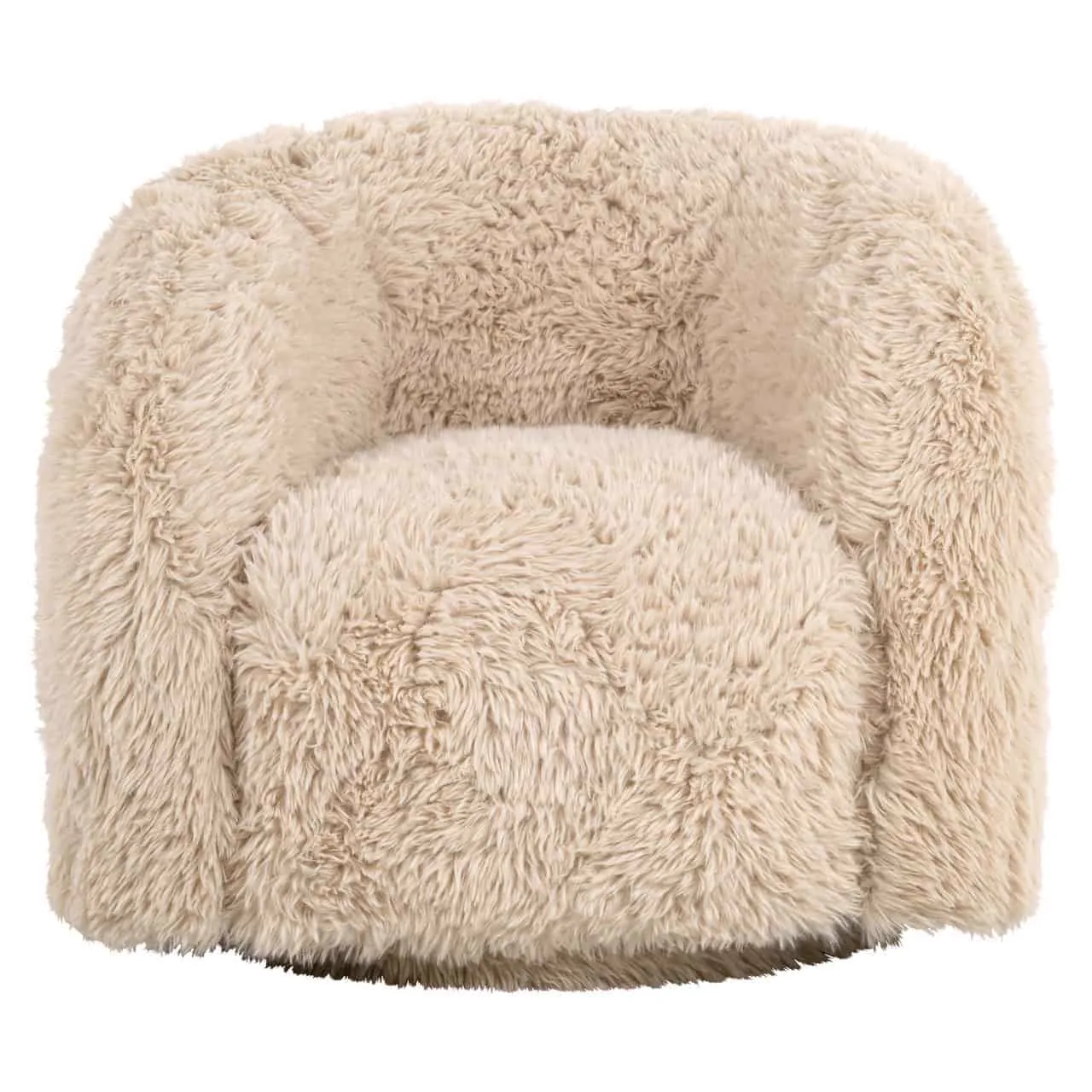 Loungesessel Lenny Yakety Sand Swivel Kids auf weißem Hintergrund, von vorne fotografiert - Richmond Interiors